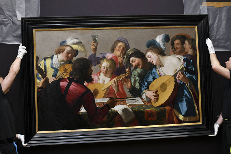 Obraz "Muzykanci" autorstwa Caravaggia. Fot. PAP/EPA/PHILIPP GUELLAND 