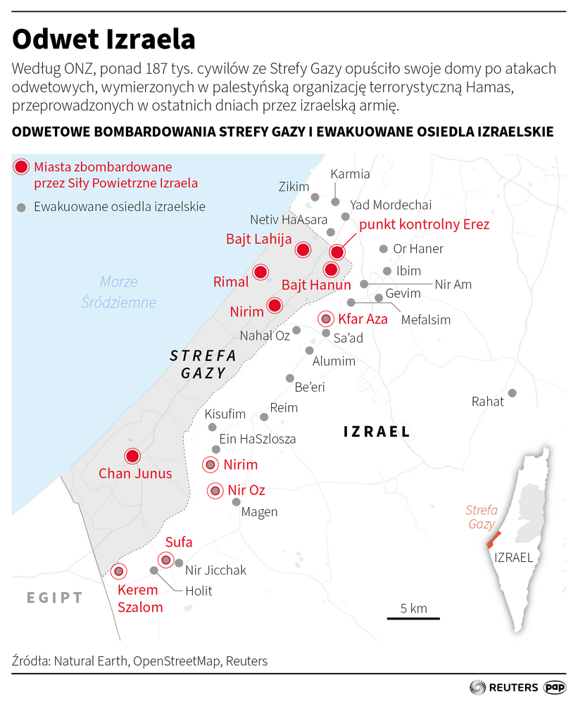 Odwet Izraela, autor: PAP/Reuters/Maciej Zieliński