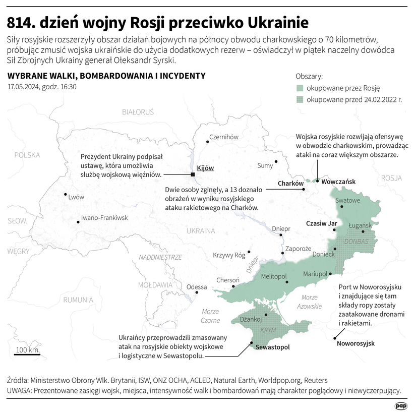 814. dzień wojny Rosji przeciwko Ukrainie Autor: Maciej Zieliński