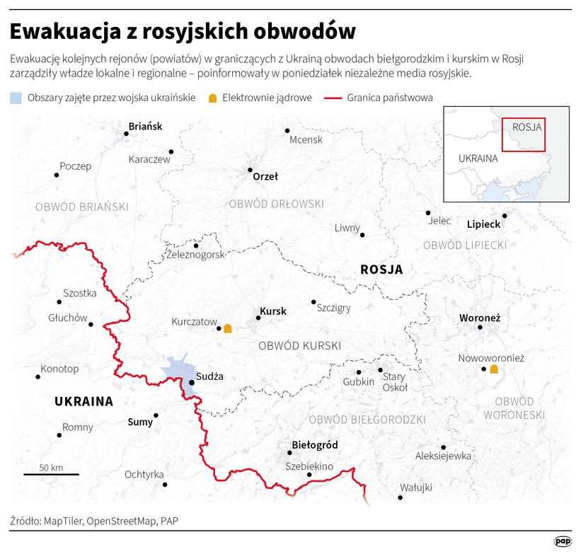 Ewakuacja z rosyjskich obwodów. Autor: Michał Czernek