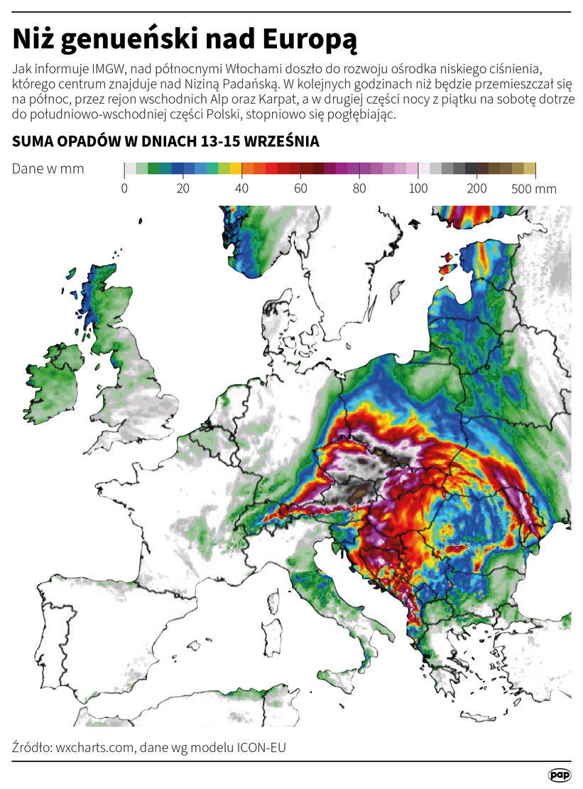 Niż genueński nad Europą Autor: Michał Czernek