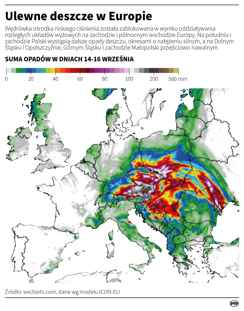 Ulewne deszcze w Europie, autor: PAP/Adam Ziemienowicz