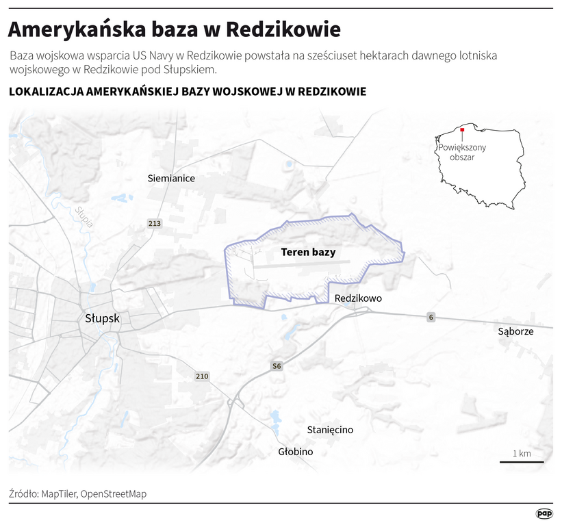 Baza w Redzikowie. Autor: PAP/Infografika/Michał Czernek