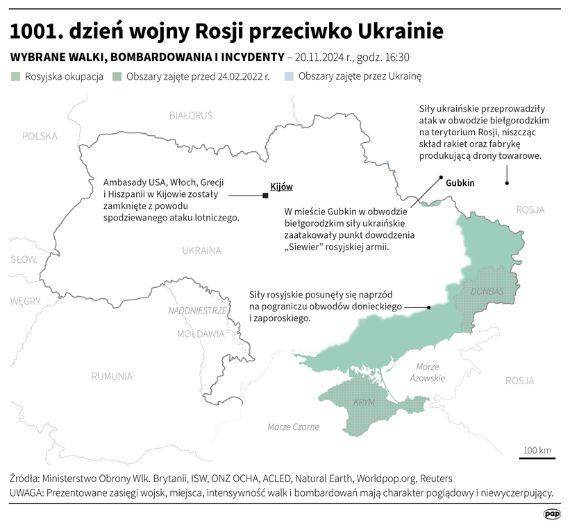 1001. dzień wojny Rosji przeciwko Ukrainie. Autor: Michał Czernek